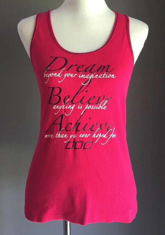 LORNA JANE Tank Top Hot Pink Racer Back Size M 8 Activewear Gym Training NEW