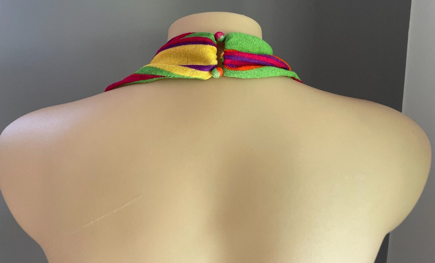 SHEIN CURVE Bright Multicolour Stripe Plunging V-Neck Halter Top Size 3XL 22