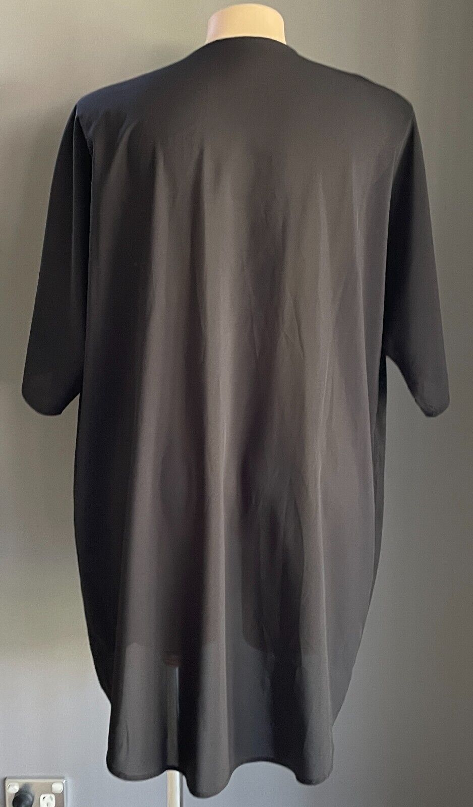 SHEIN CURVE Duster Jacket Black Short Sleeve Kimono Size 2XL 20 Polyester Fabric