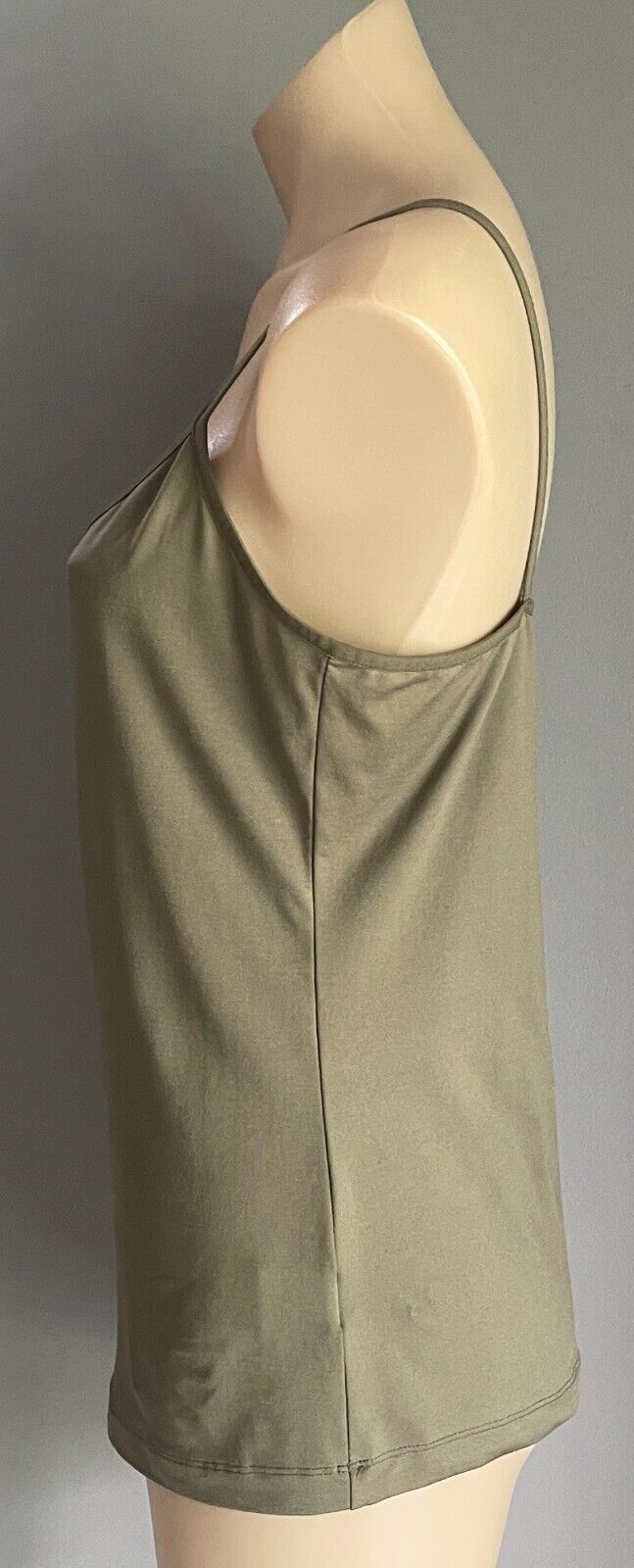 SUSSAN Khaki Stretch Tank Top Size L 12 Thin Shoulder Straps