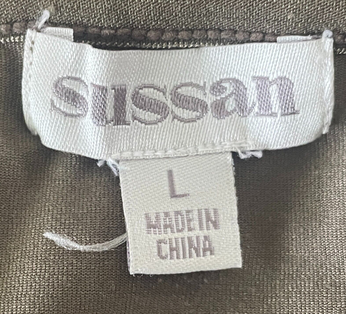 SUSSAN Khaki Stretch Tank Top Size L 12 Thin Shoulder Straps