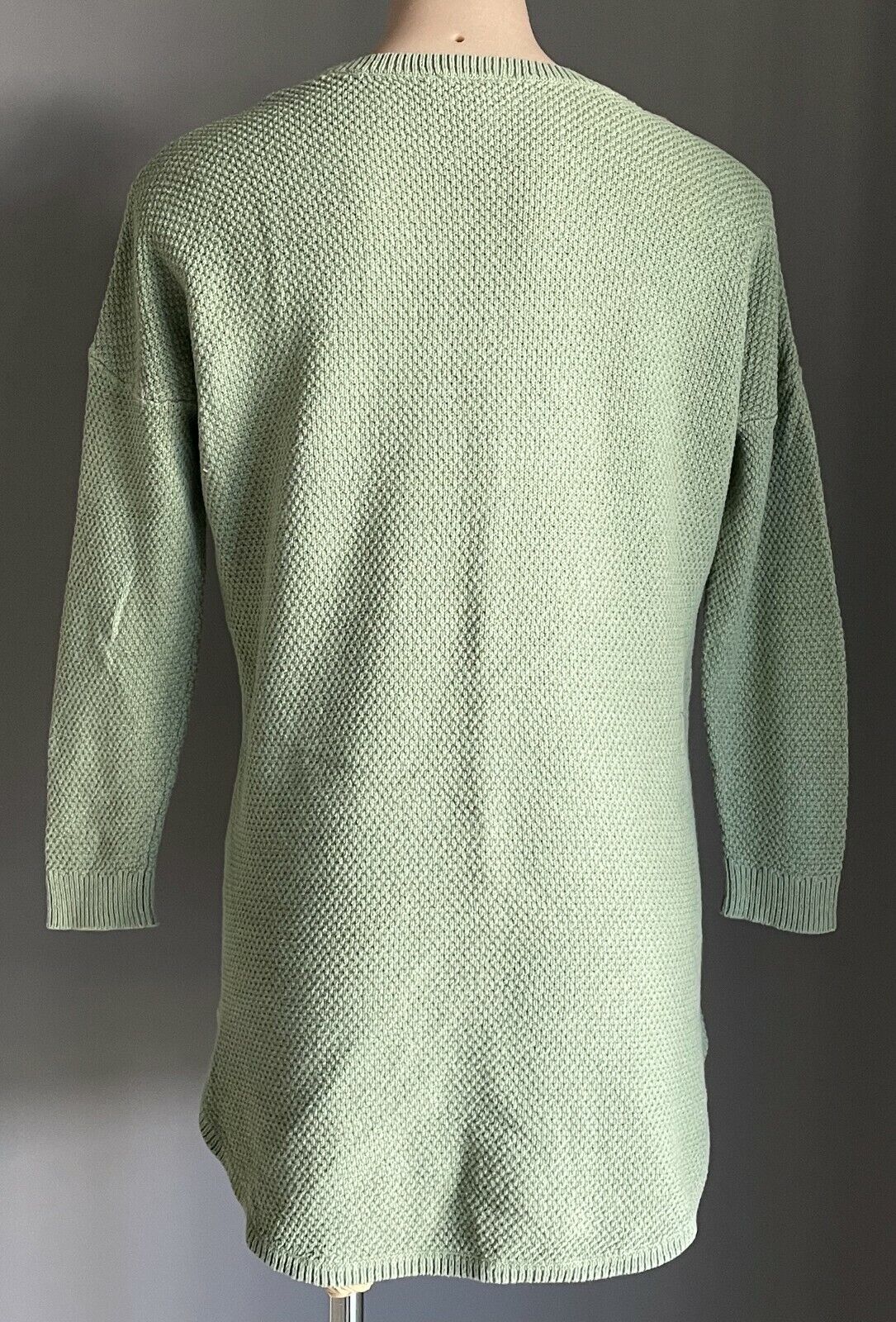 SUSSAN Top Curved Hem Green Waffle Weave Fabric Long Sleeve Ladies Size XS 10