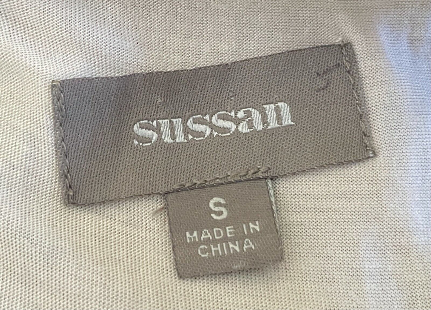 SUSSAN Top Black Lace & Beige Lined Sleeveless A-Line  Blouse Size S 10 NEW