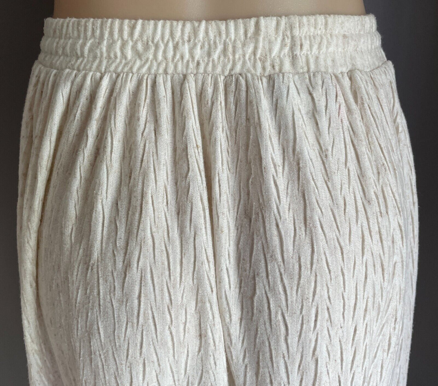 SUSSAN Maxi Skirt Oat Marle Textured Fabric Elastic Waist Button Front Size M 12