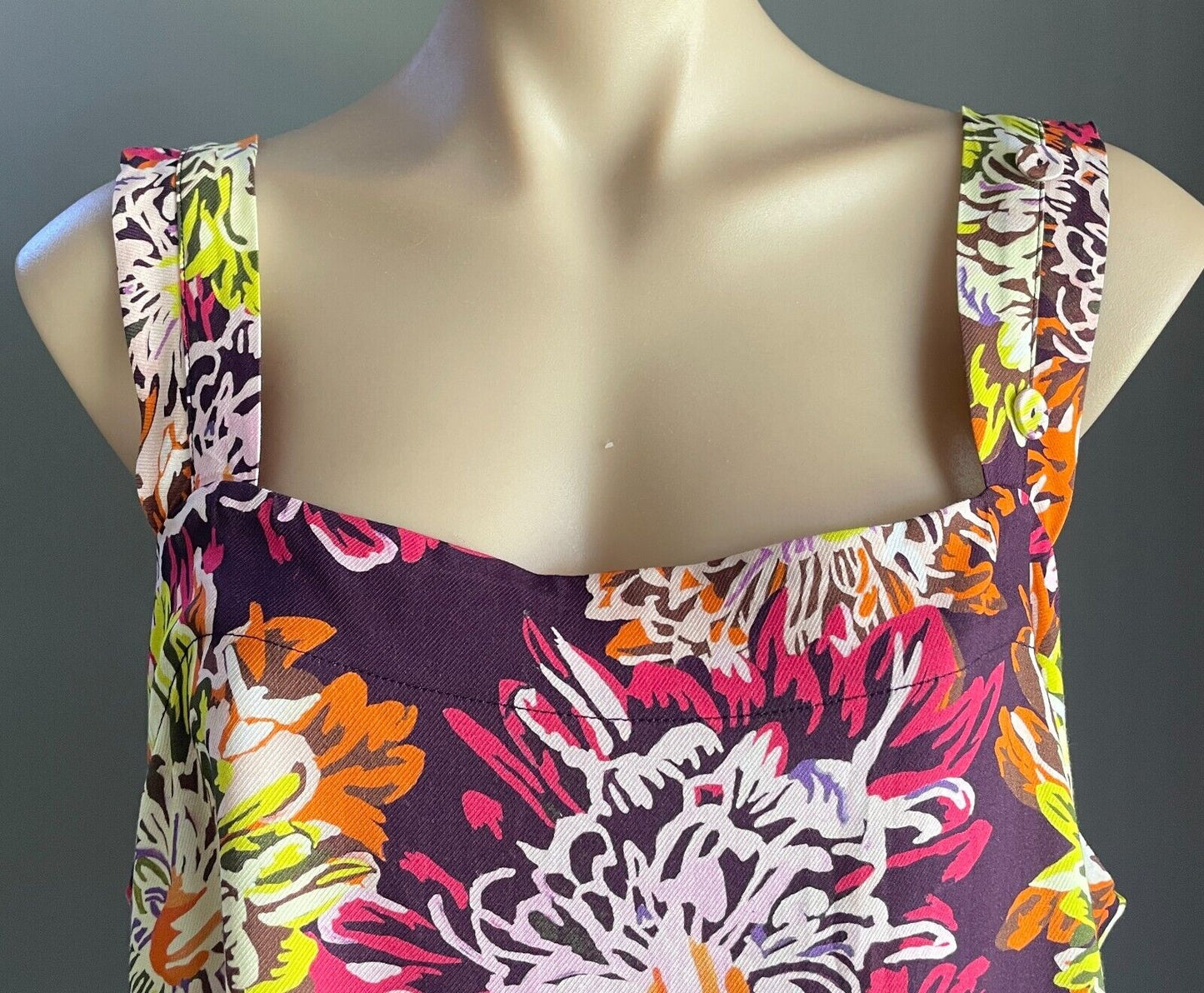 SUSSAN Bright Multicolour Floral Tank Top Wide Shoulder Straps  Size 16 NEW
