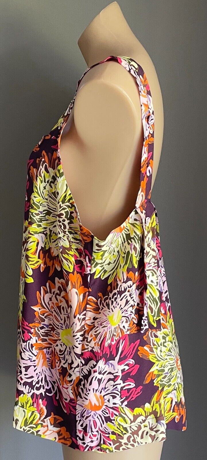 SUSSAN Bright Multicolour Floral Tank Top Wide Shoulder Straps  Size 16 NEW