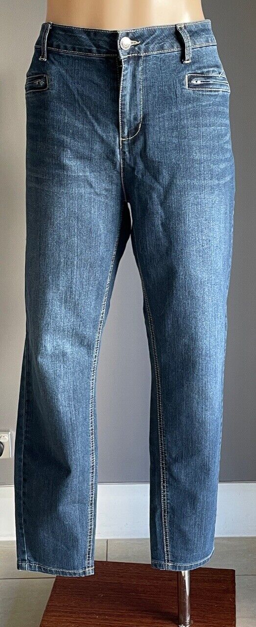 KATIES Jeans Blue Stretch Denim Full Length Skinny  w Zip Pockets Ladies Size 16