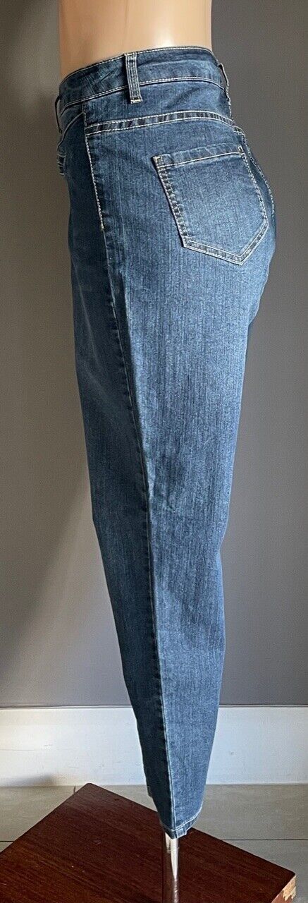 KATIES Jeans Blue Stretch Denim Full Length Skinny  w Zip Pockets Ladies Size 16