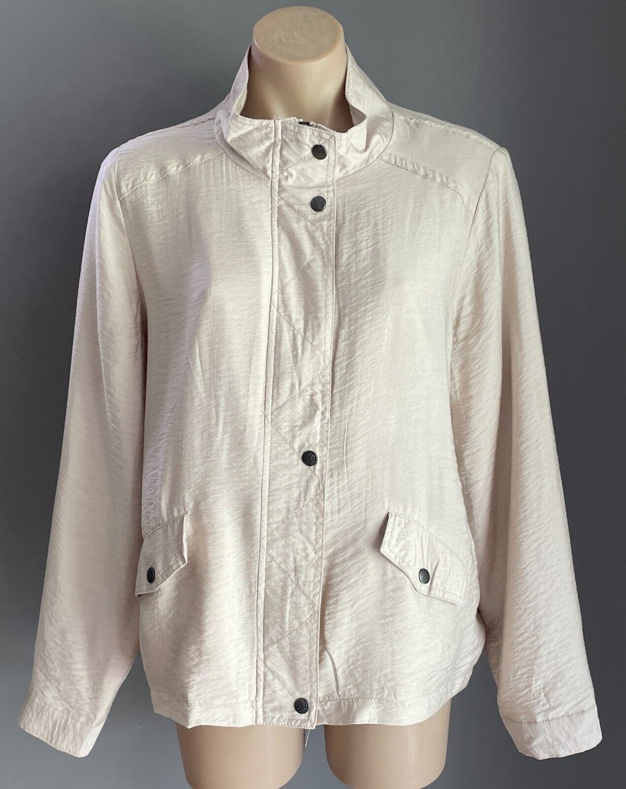KATIES Jacket Lightweight Sand Colour Textured Fabric Long Sleeves Size 16
