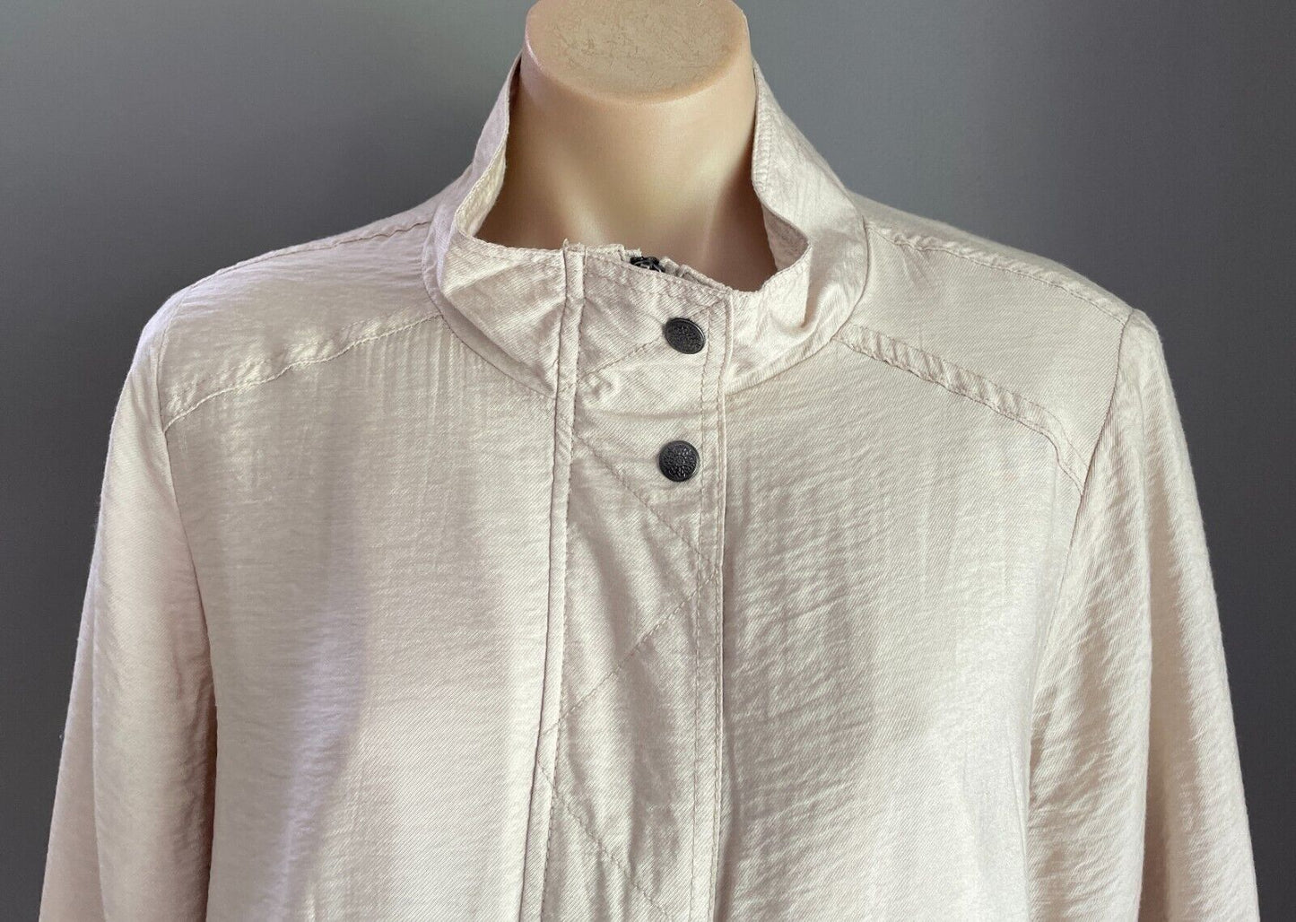 KATIES Jacket Lightweight Sand Colour Textured Fabric Long Sleeves Size 16
