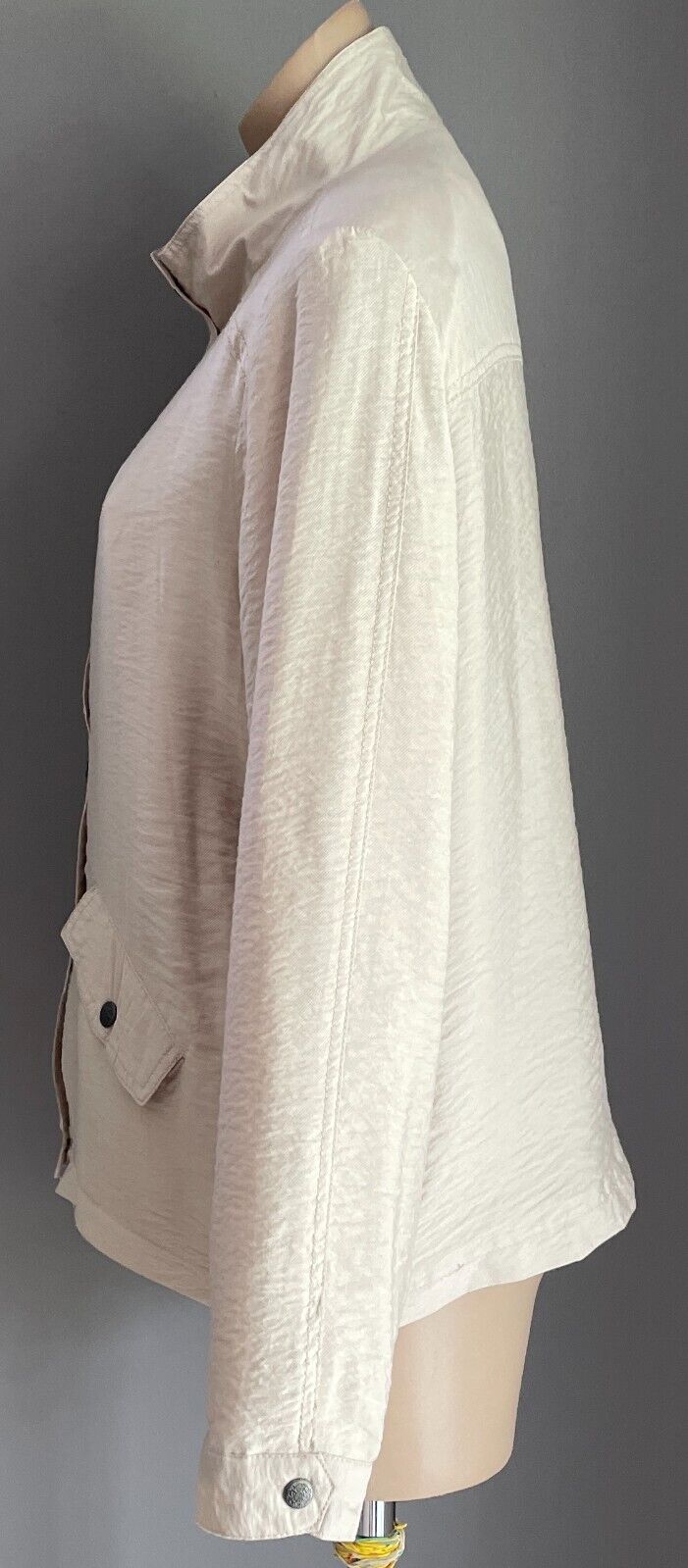 KATIES Jacket Lightweight Sand Colour Textured Fabric Long Sleeves Size 16