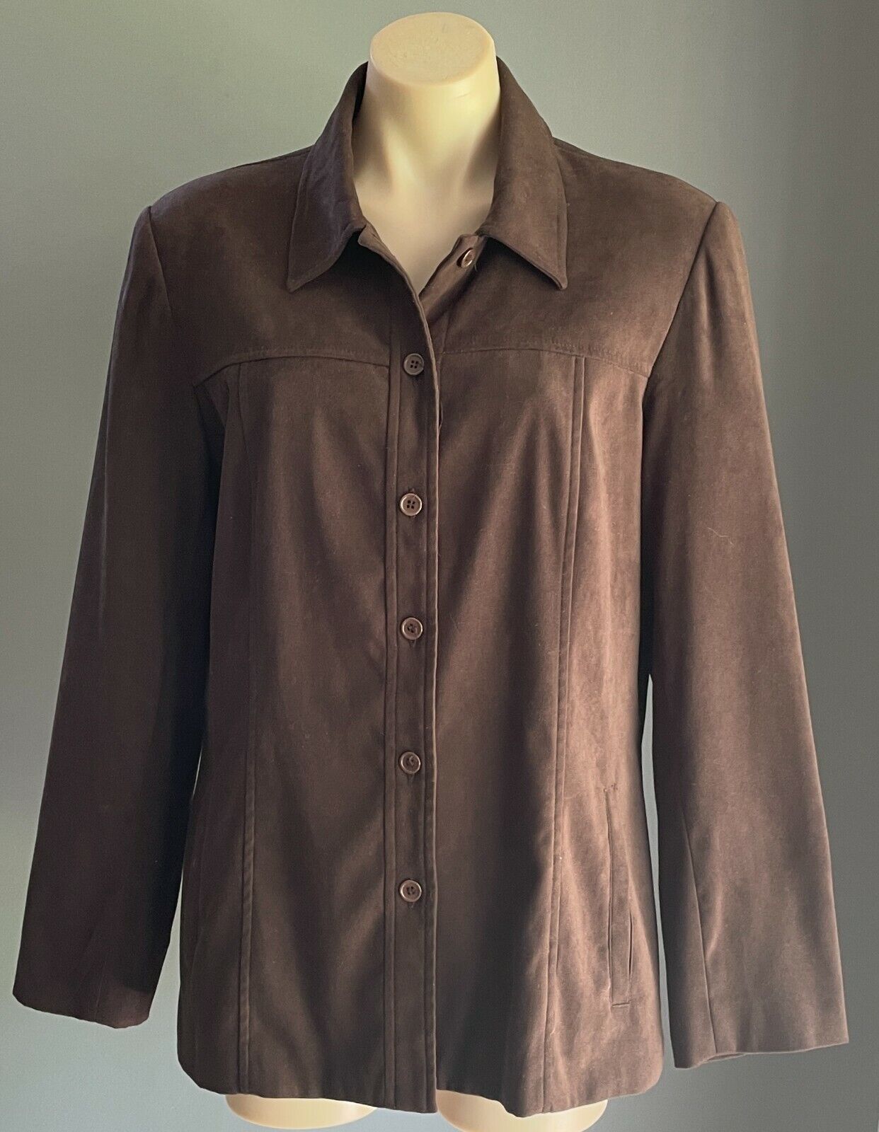 KATIES Coat Single Breasted Jacket Brown Full Sleeve Ladies Size 14