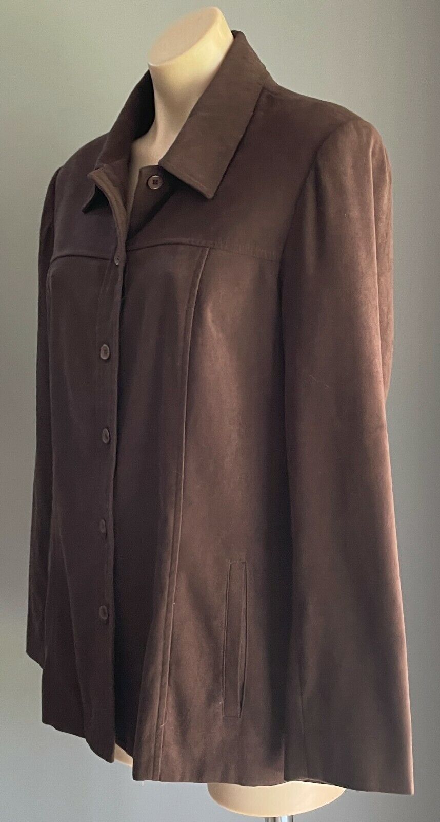KATIES Coat Single Breasted Jacket Brown Full Sleeve Ladies Size 14