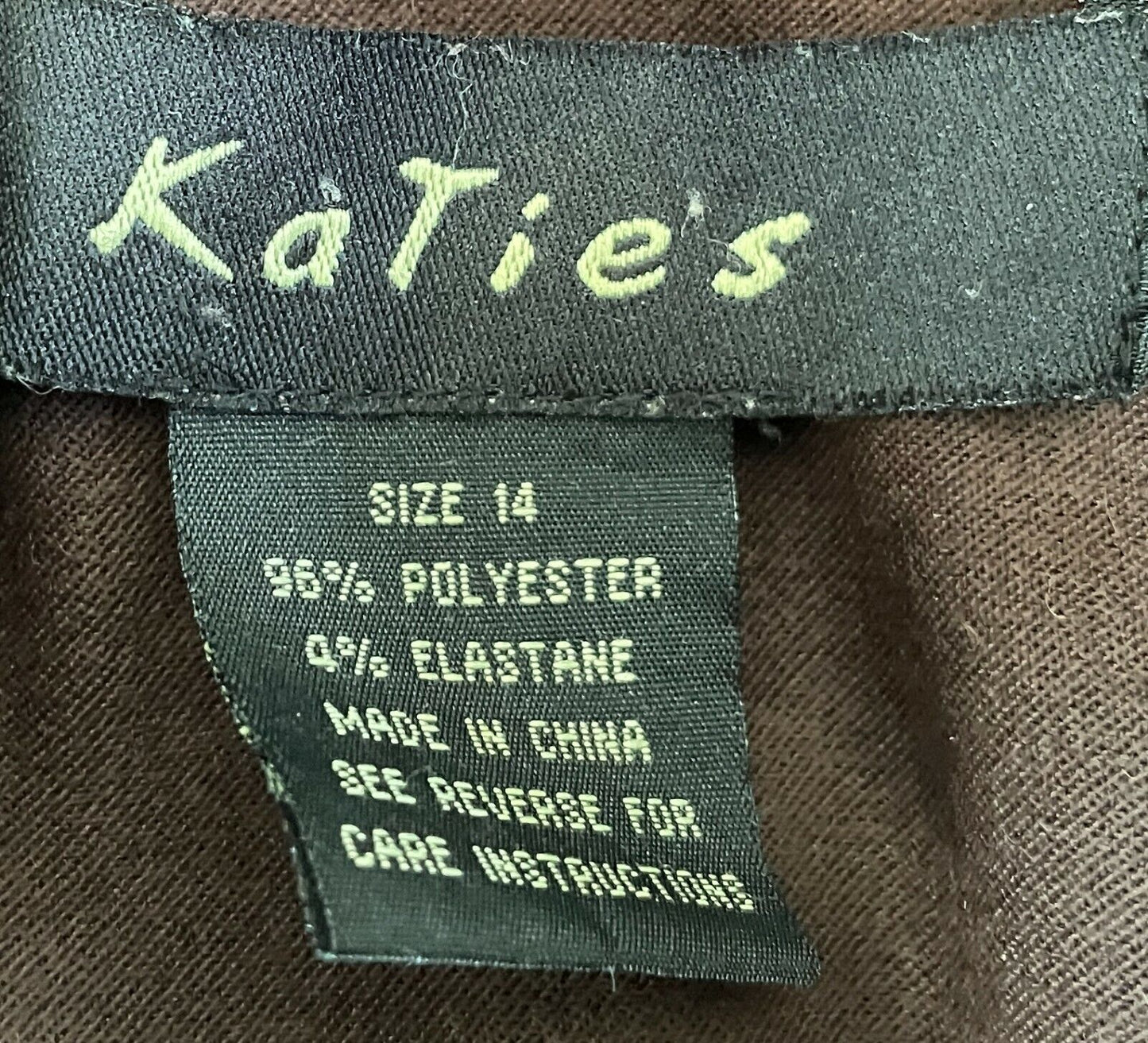 KATIES Coat Single Breasted Jacket Brown Full Sleeve Ladies Size 14