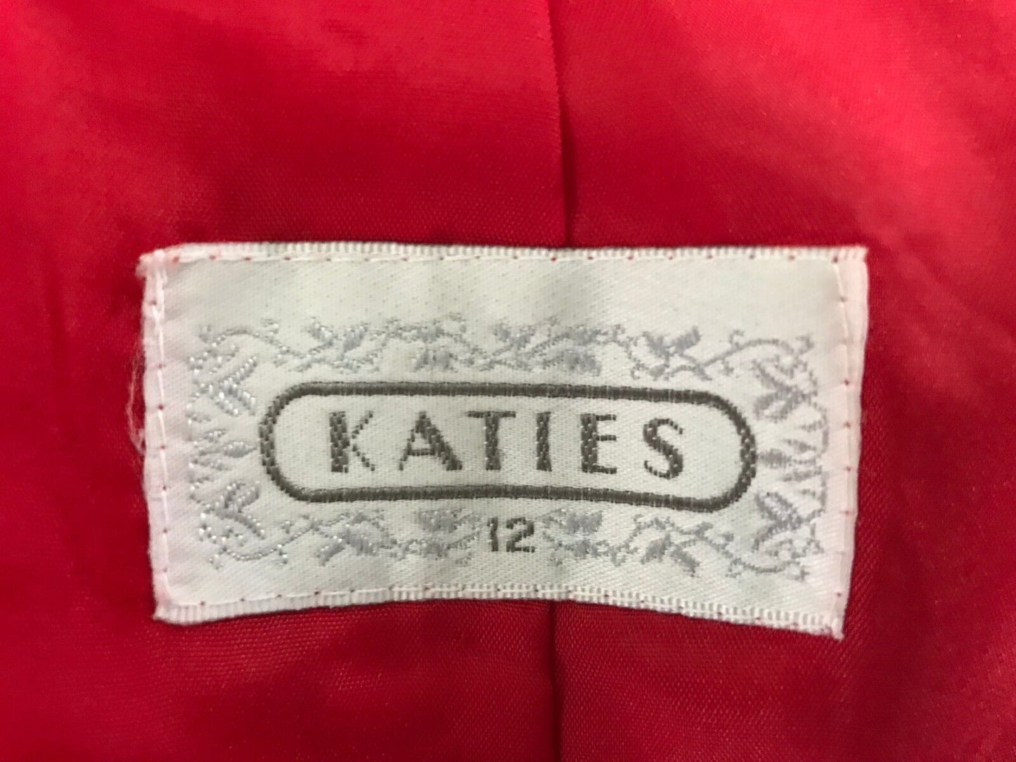 KATIES Jacket Red Sleeveless Long Vest Button Up Ladies Size 12 Vintage
