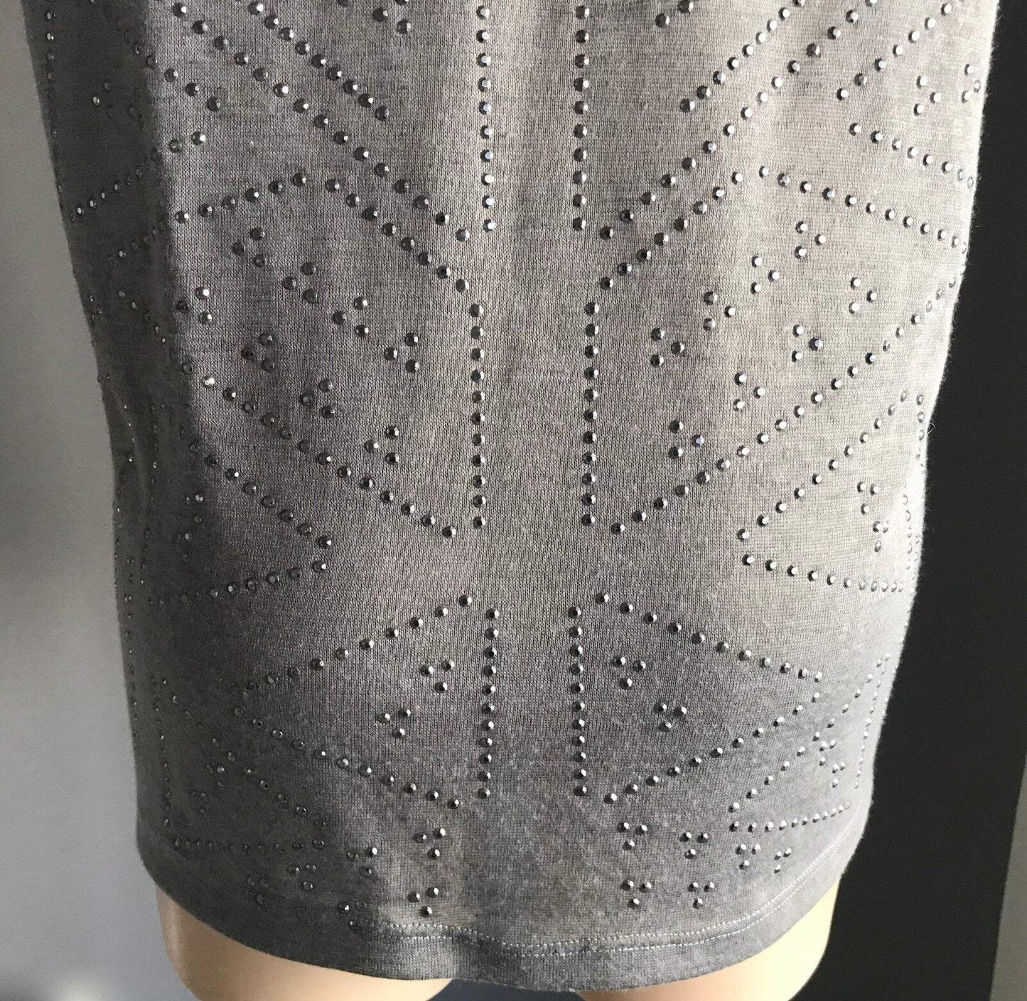 KATIES Top Sleeveless Stud Trim Grey Tank Ladies Plus Size 1XL XL 16 Retro NEW