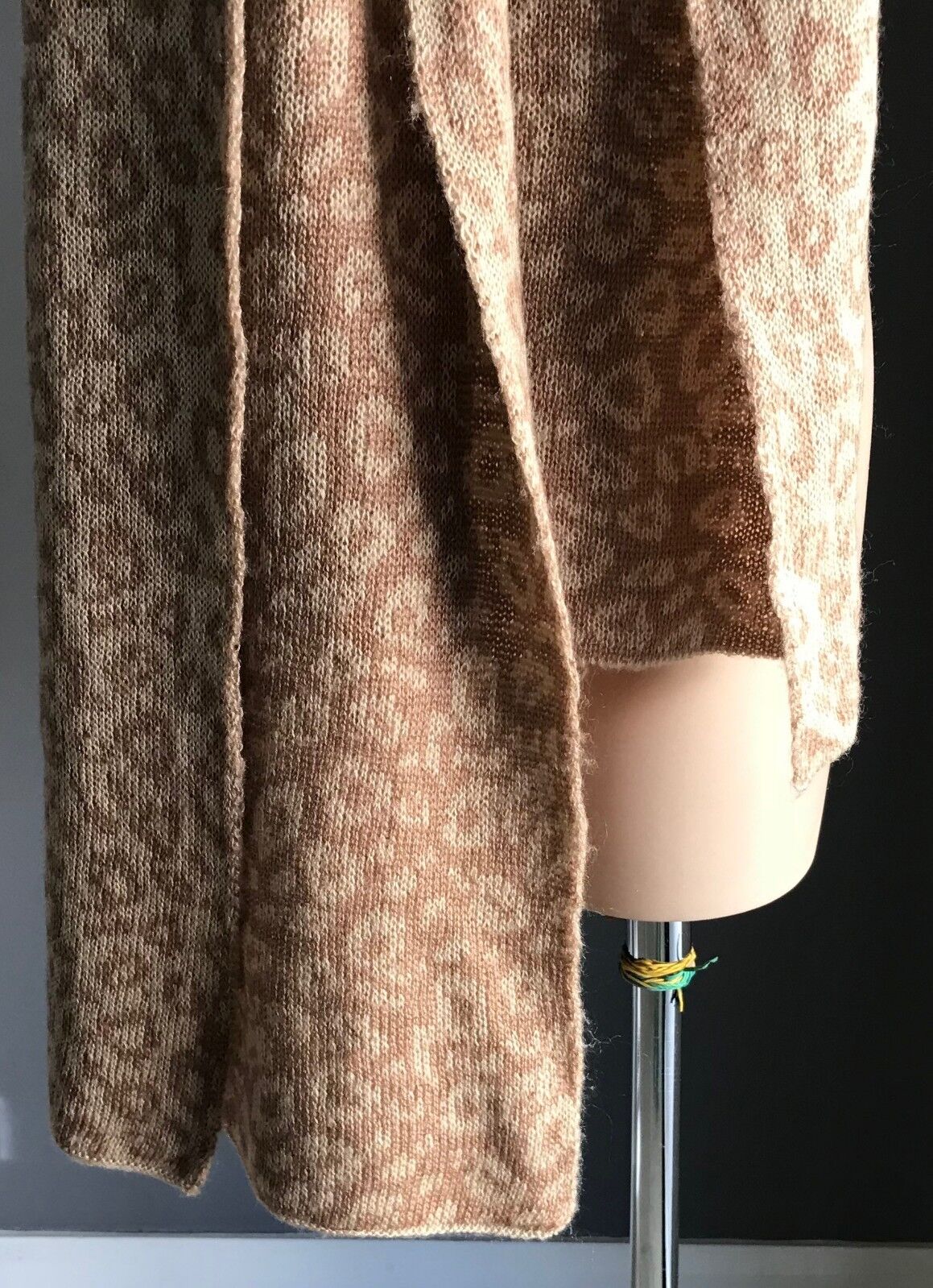 KATIES Neck Scarf  Winter Caramel Tan Leopard Animal Print Knit Smart Casual NEW
