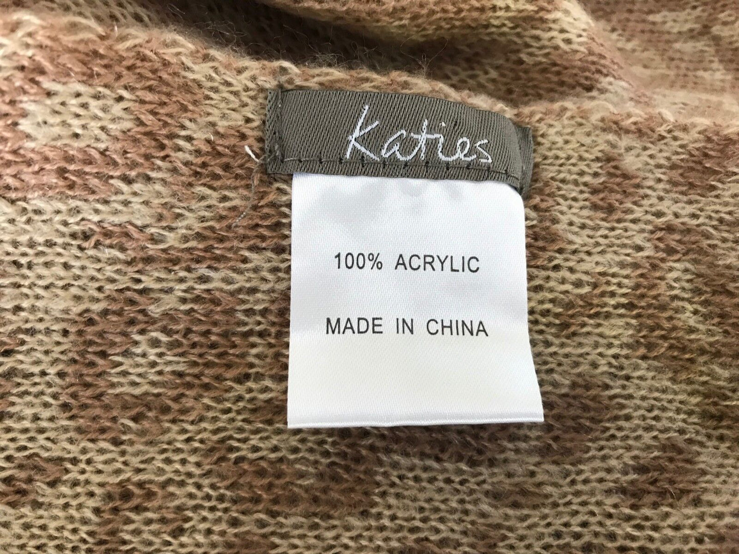 KATIES Neck Scarf  Winter Caramel Tan Leopard Animal Print Knit Smart Casual NEW