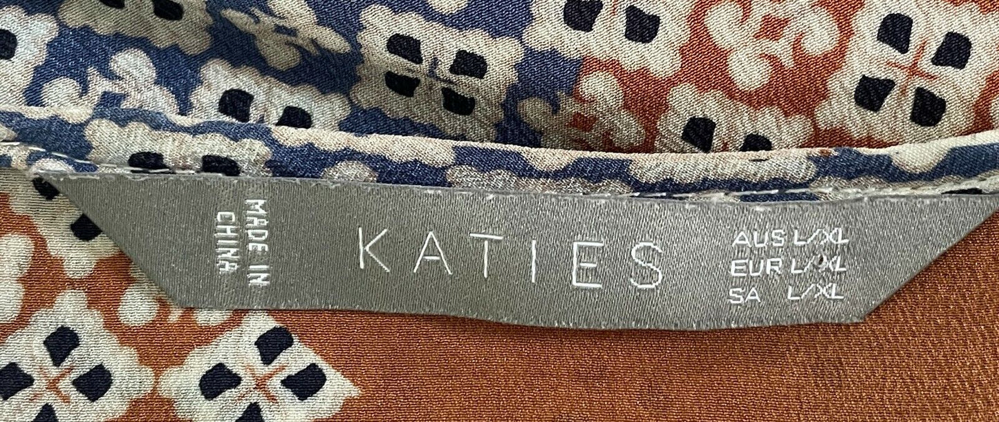 KATIES Silk Top Hi Lo Kaftan MultiColoured & Print Size L  XL  14 16