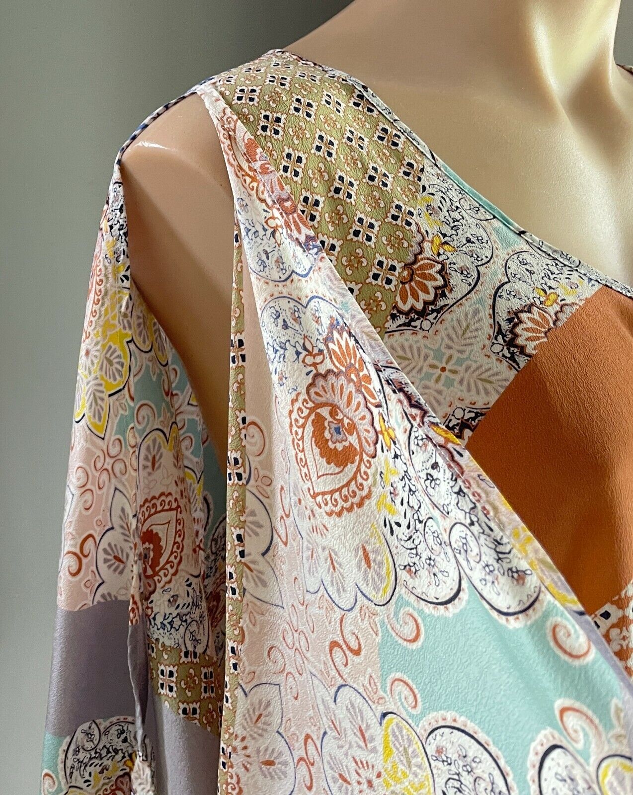 KATIES Silk Top Hi Lo Kaftan MultiColoured & Print Size L  XL  14 16