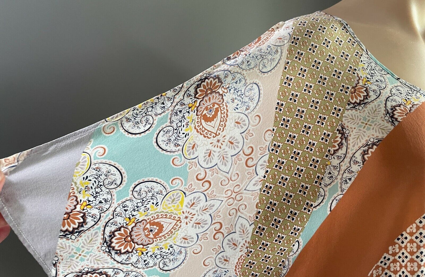 KATIES Silk Top Hi Lo Kaftan MultiColoured & Print Size L  XL  14 16