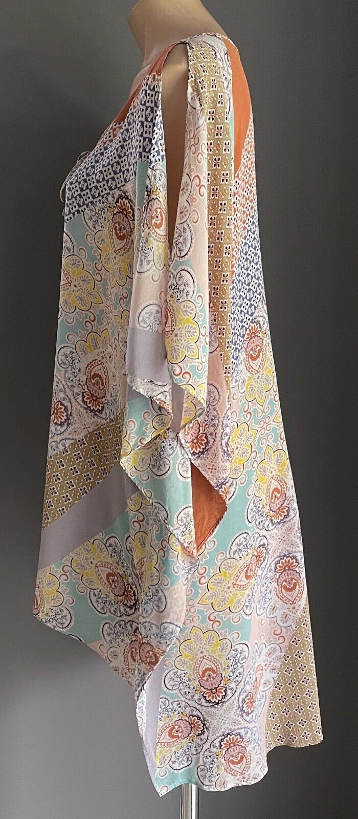 KATIES Silk Top Hi Lo Kaftan MultiColoured & Print Size L  XL  14 16