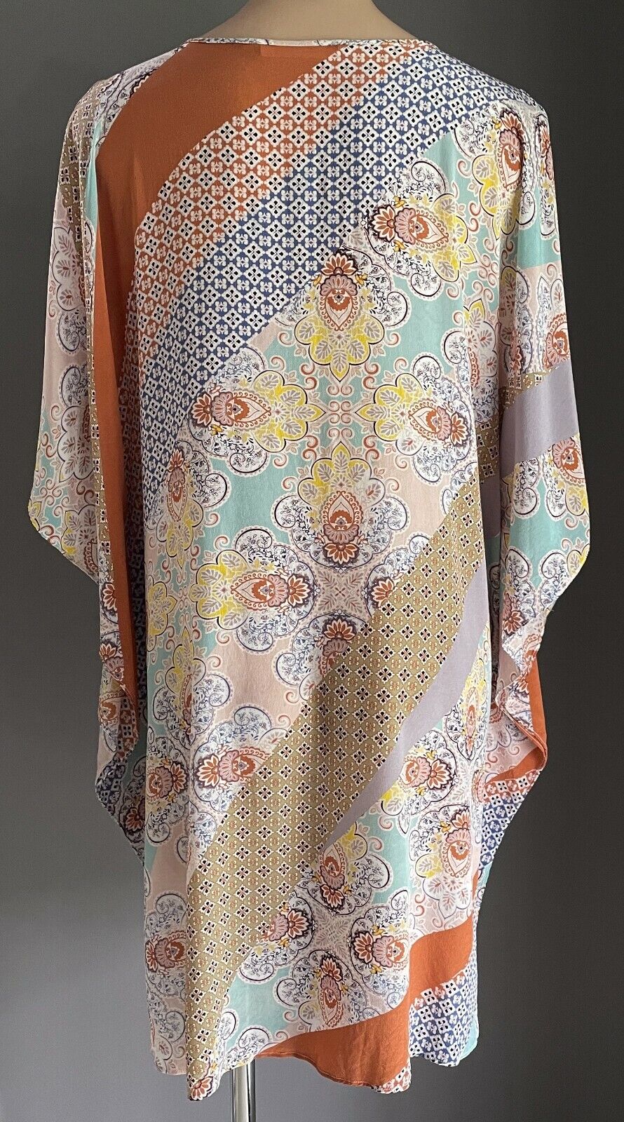 KATIES Silk Top Hi Lo Kaftan MultiColoured & Print Size L  XL  14 16