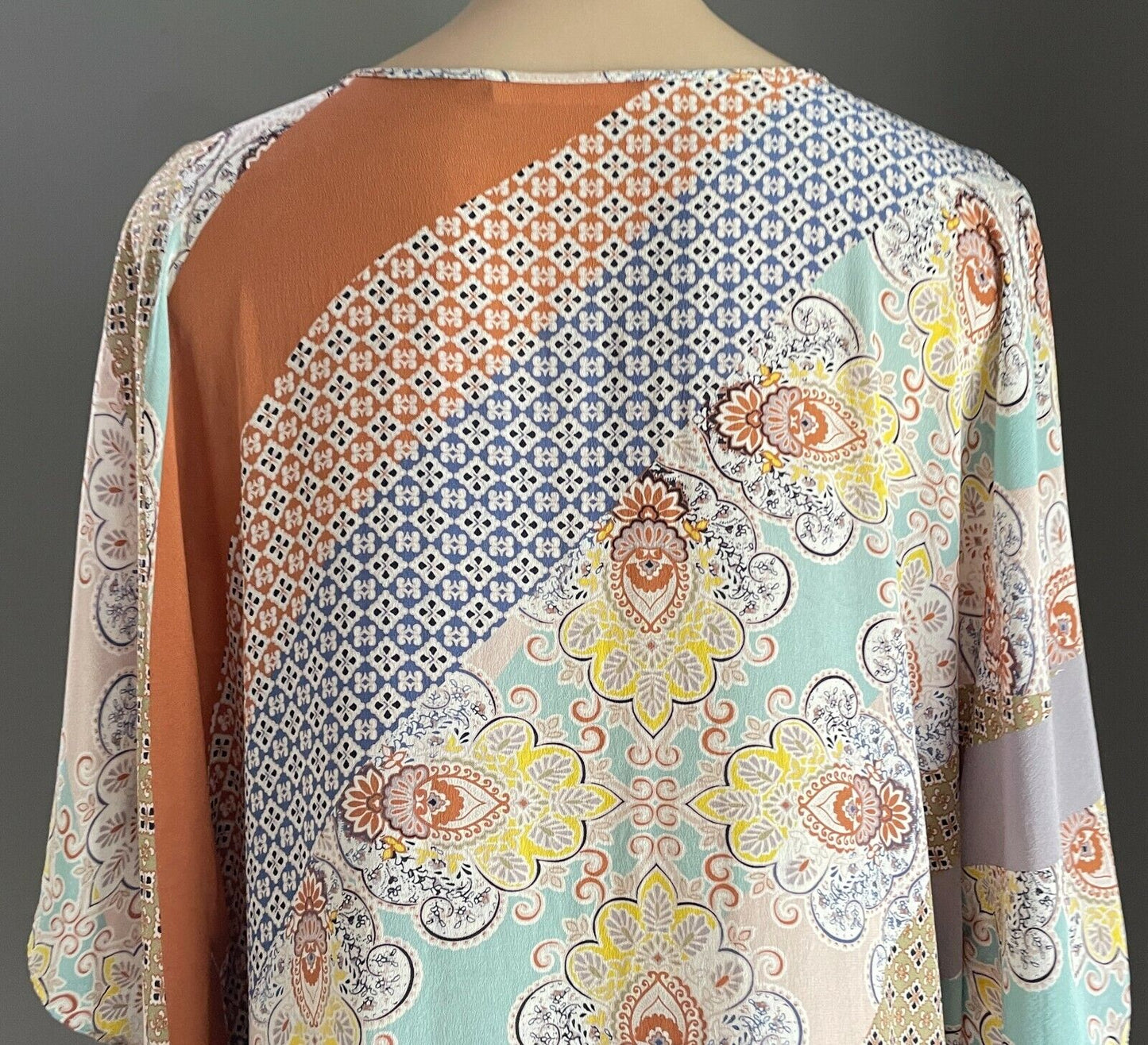 KATIES Silk Top Hi Lo Kaftan MultiColoured & Print Size L  XL  14 16