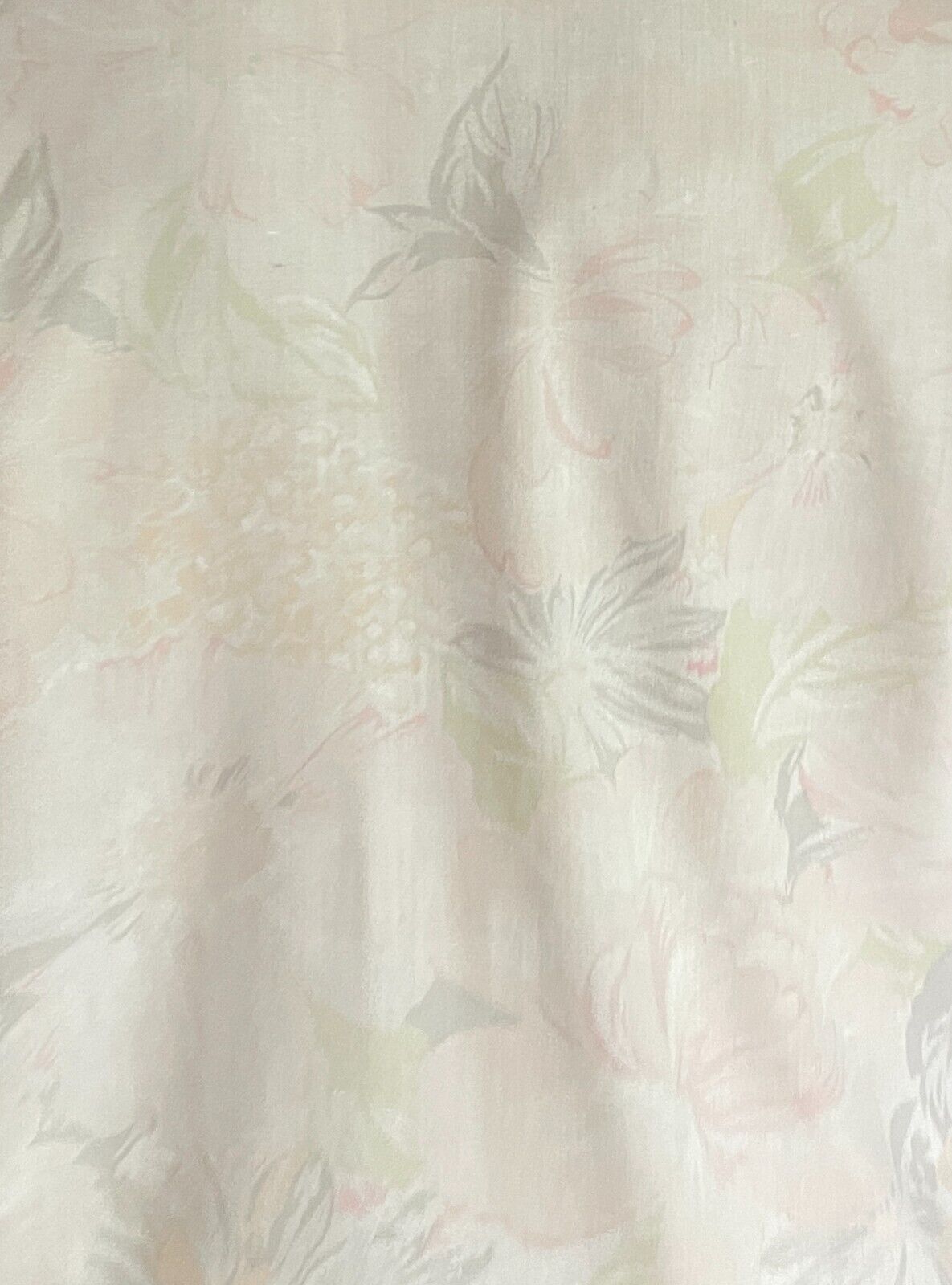 KATIES Shirt Button Up White Pastel Floral Size 10 Rib Collar Cotton Blend Vtg