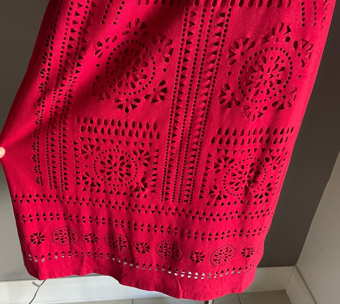 KATIES Top Burgundy Suede Look Extended Sleeve Blouse Cut Outs at Front Size XL