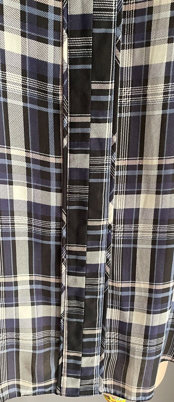 KATIES Top Grey Blue Black Baby Pink Check 3/4 Sleeve Hi-Lo Hem Blouse Size 16