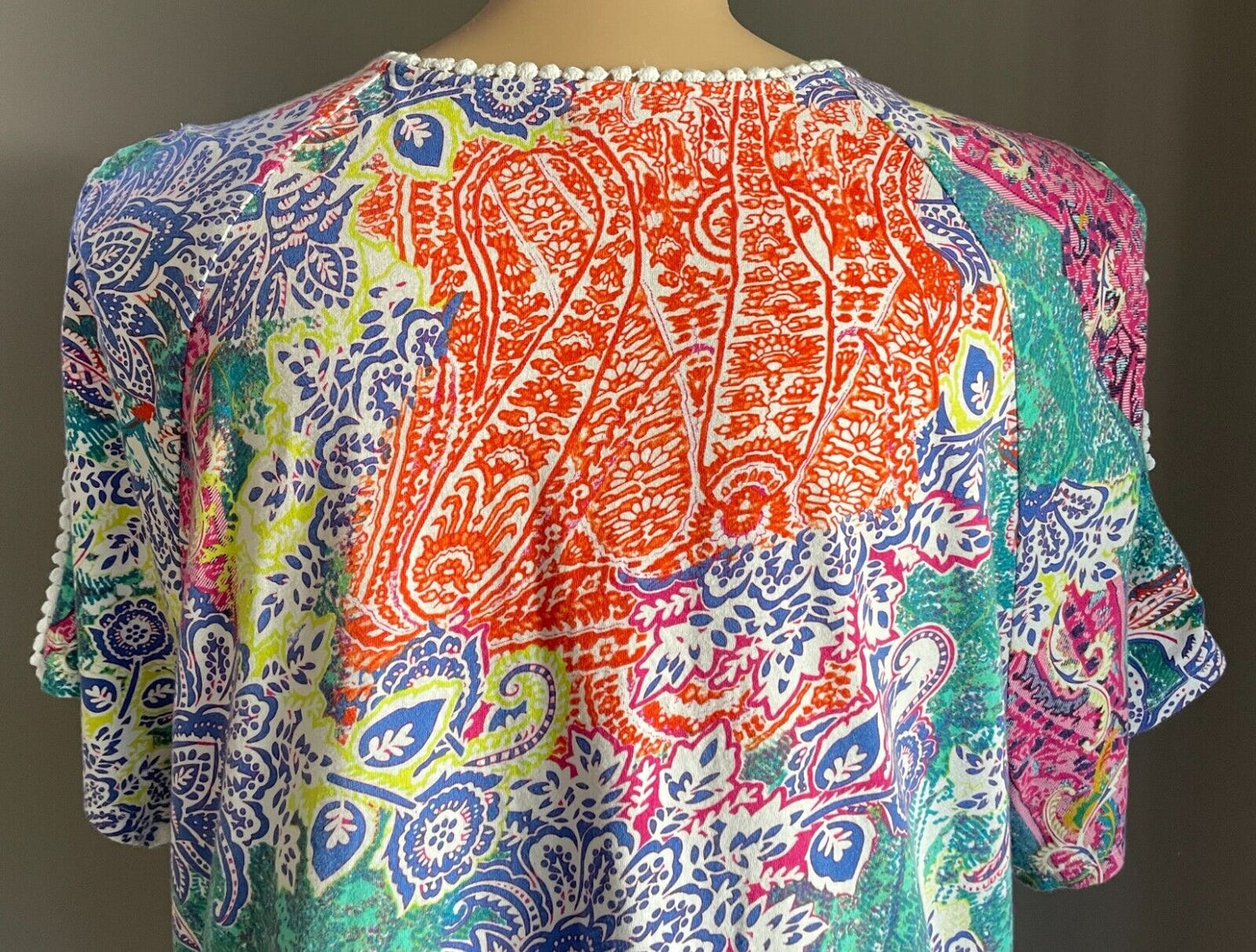 BEME Cotton Top Cut Out Shoulder Bright Coloured & Print Stretch Plus Size XL