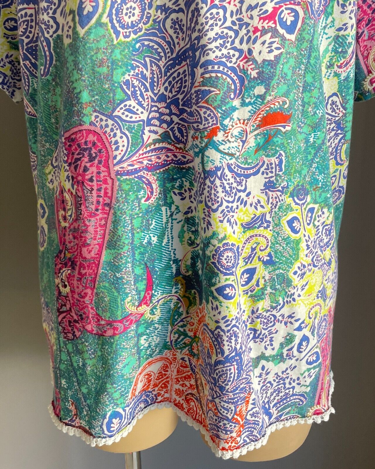 BEME Cotton Top Cut Out Shoulder Bright Coloured & Print Stretch Plus Size XL