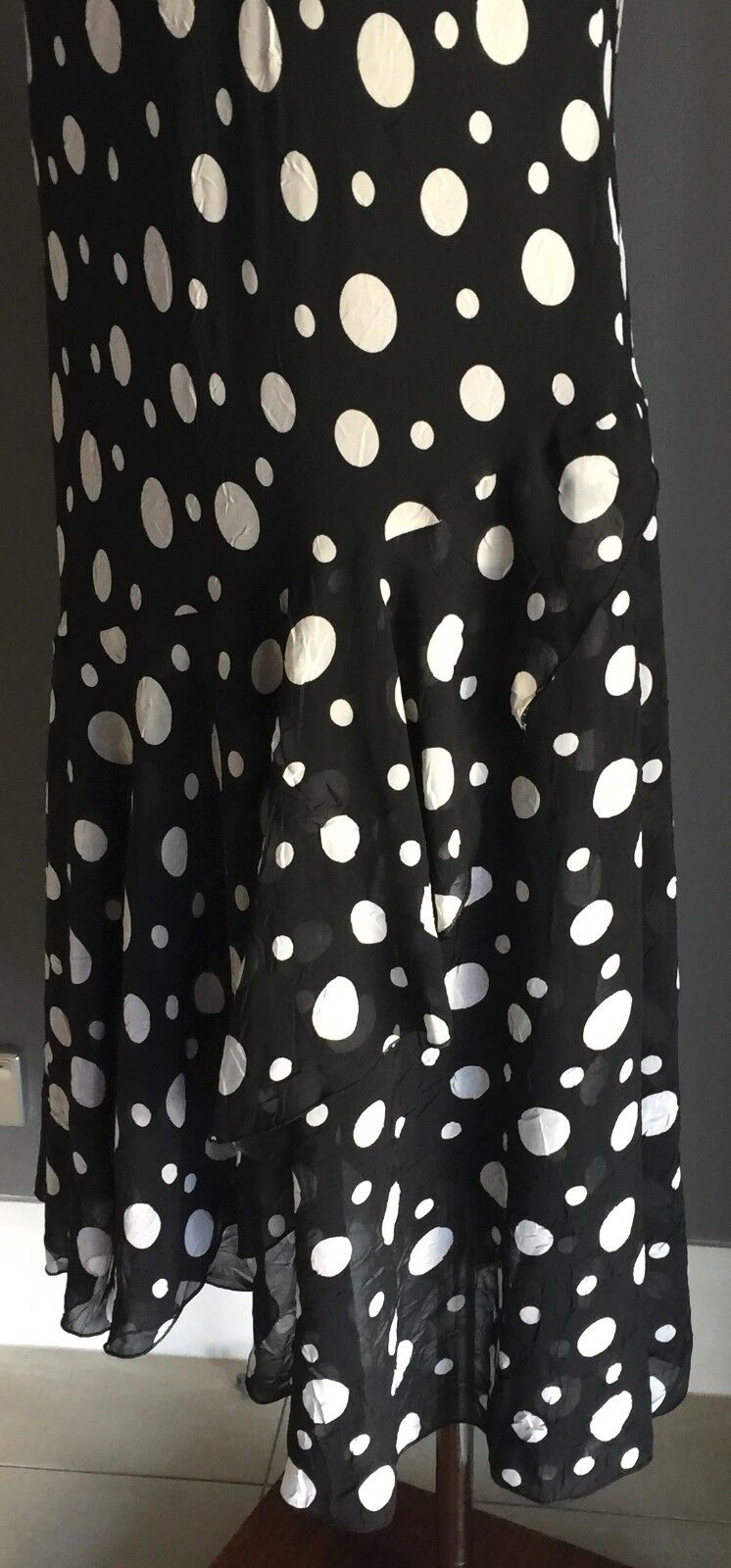 LEESA FASHIONS Dress Black & White Polka Dot Size 14 1940's Look