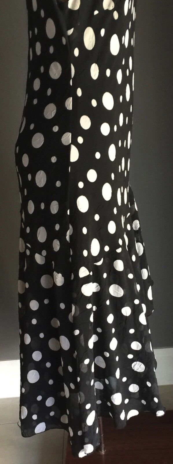 LEESA FASHIONS Dress Black & White Polka Dot Size 14 1940's Look