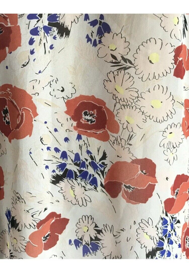 SPORTSGIRL Top Blouse Blush Pink Floral w Neck Tie Sheer Bell Sleeve 8 10 NEW