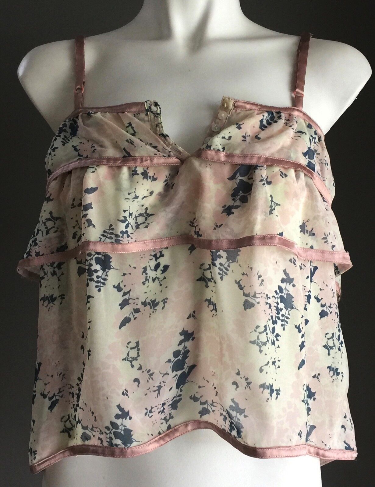 SPORTSGIRL Top Floral Print Camisole Sleeveless Size XXS 6 8 Pretty NEW
