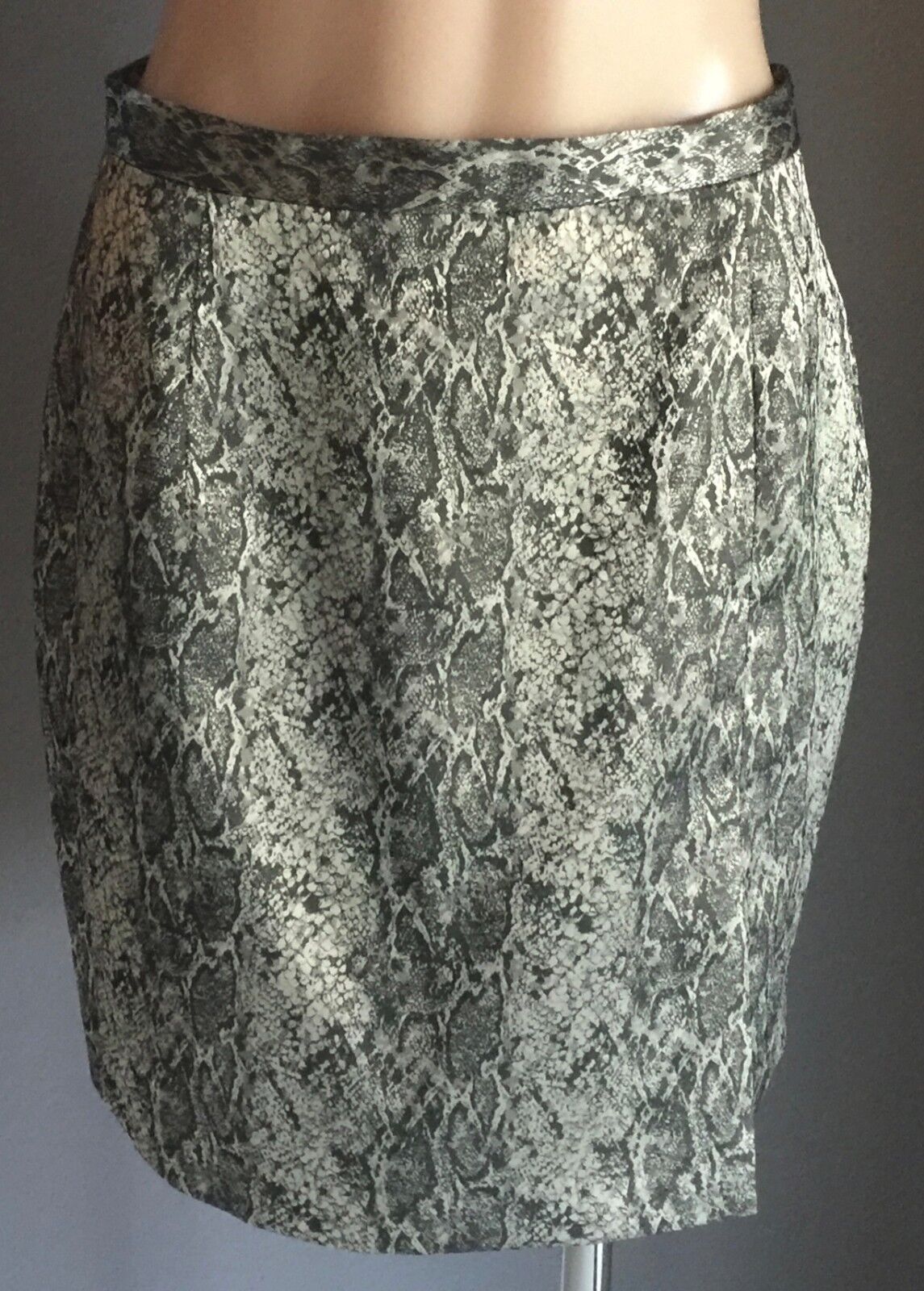 EVENTS Skirt Grey & Taupe Snake Print Straight Pencil Short Skirt Size 12 NEW