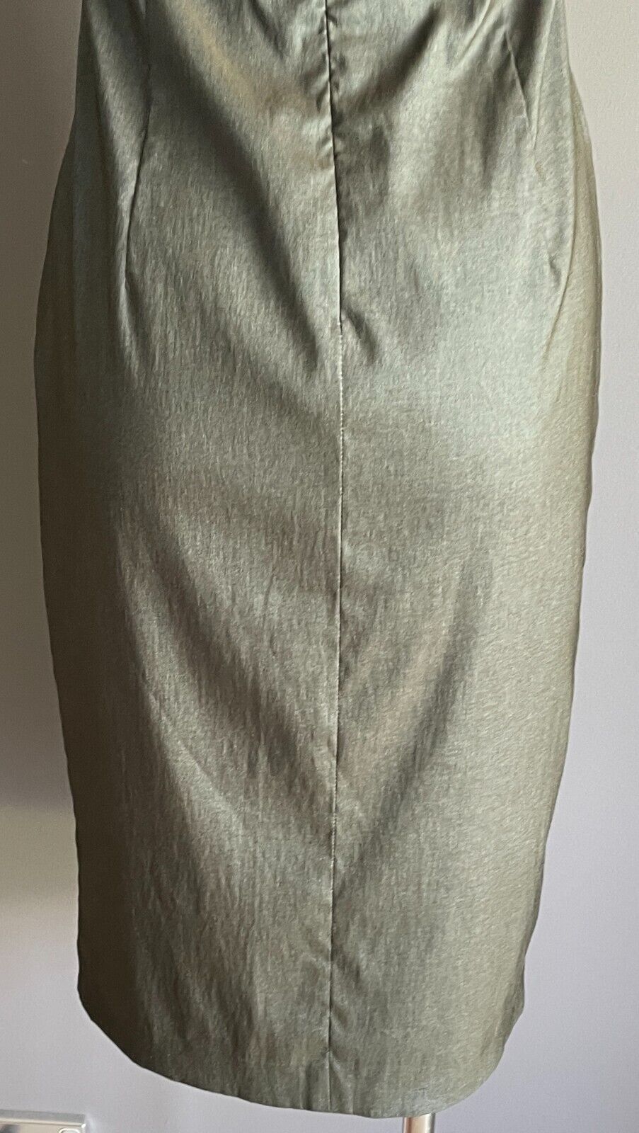 EVENTS Pencil Dress Metallic Khaki Knee Length Sleeveless Stretch Size 6 8