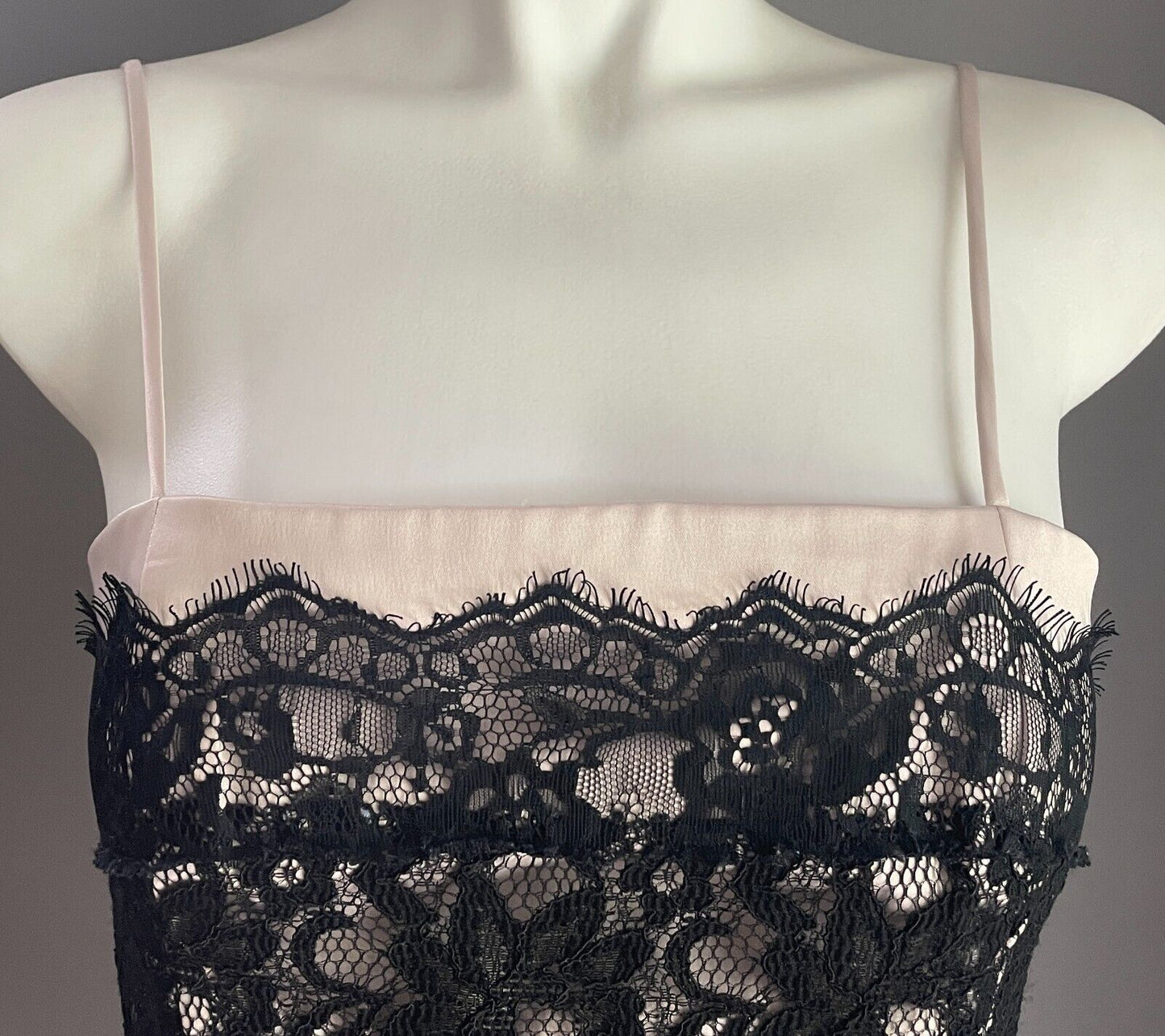 EVENTS COLLECTION Corset Top Black Lace & Champagne Lining Bustier Ladies Size 8