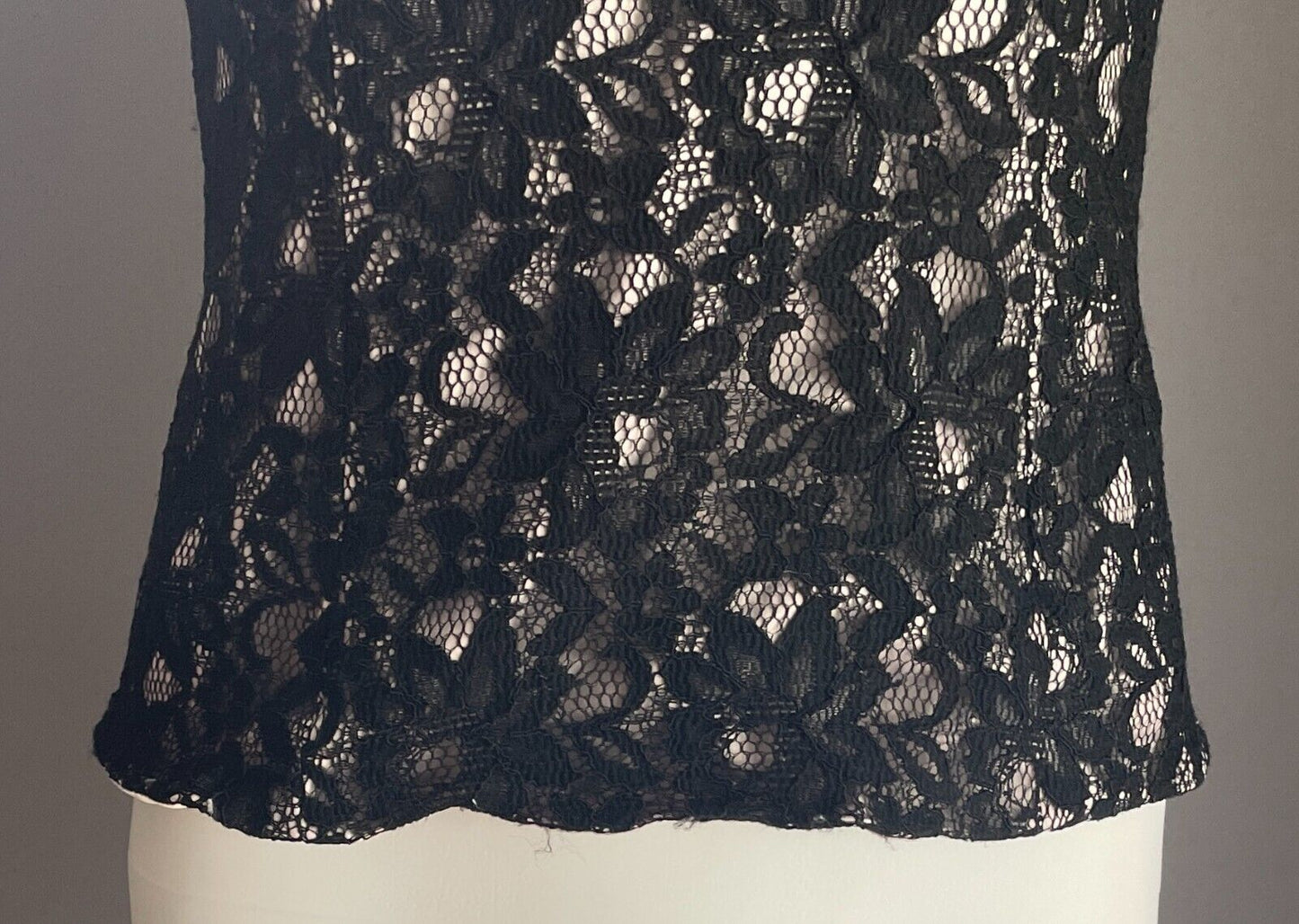 EVENTS COLLECTION Corset Top Black Lace & Champagne Lining Bustier Ladies Size 8