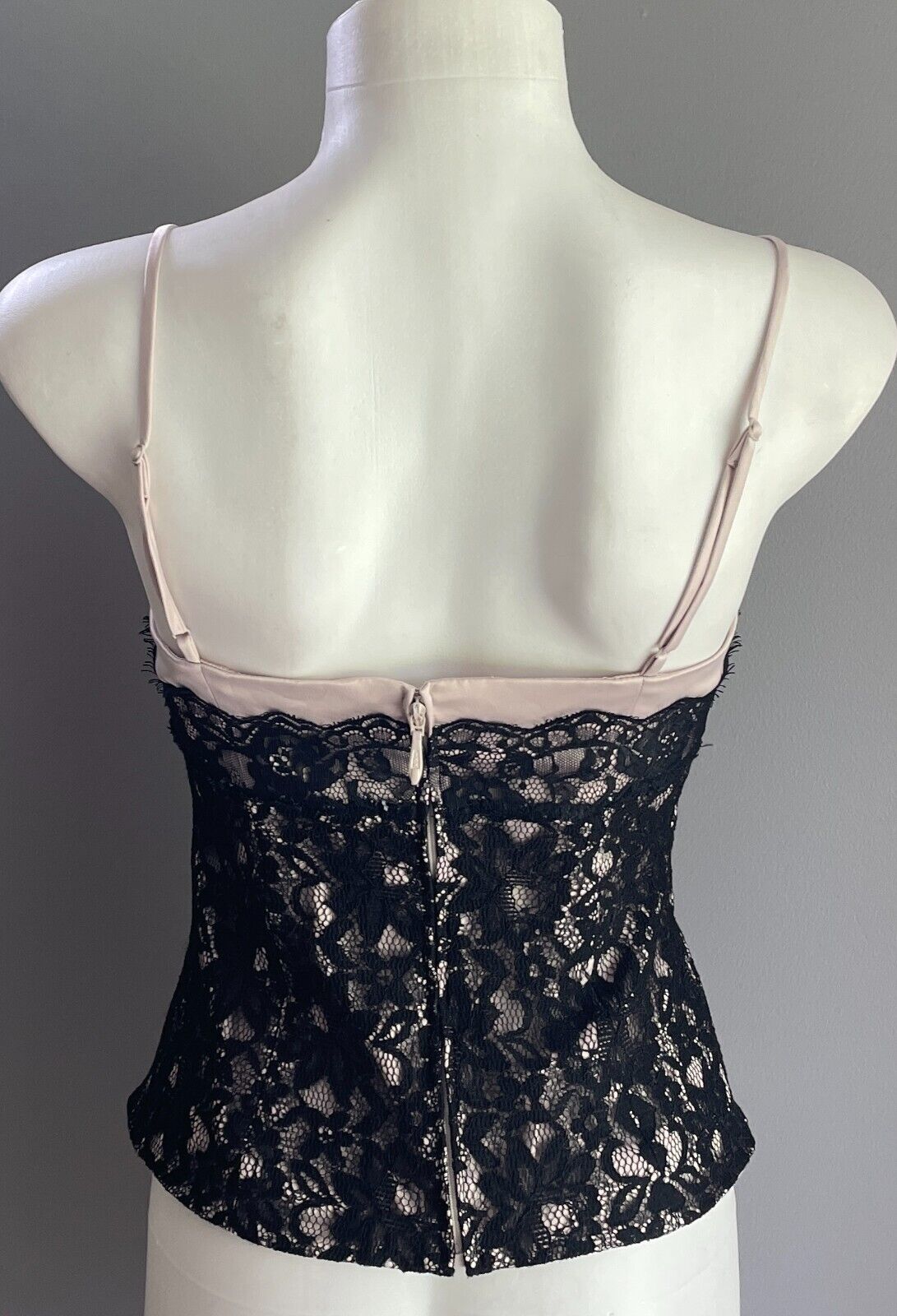 EVENTS COLLECTION Corset Top Black Lace & Champagne Lining Bustier Ladies Size 8