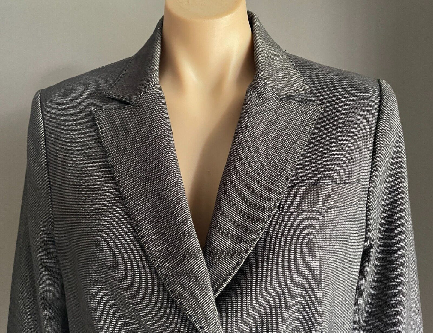 EVENTS Jacket Grey & Black Single Breasted Long Sleeve Tailored Blazer Size 12