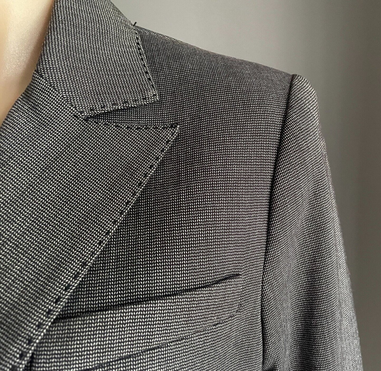 EVENTS Jacket Grey & Black Single Breasted Long Sleeve Tailored Blazer Size 12