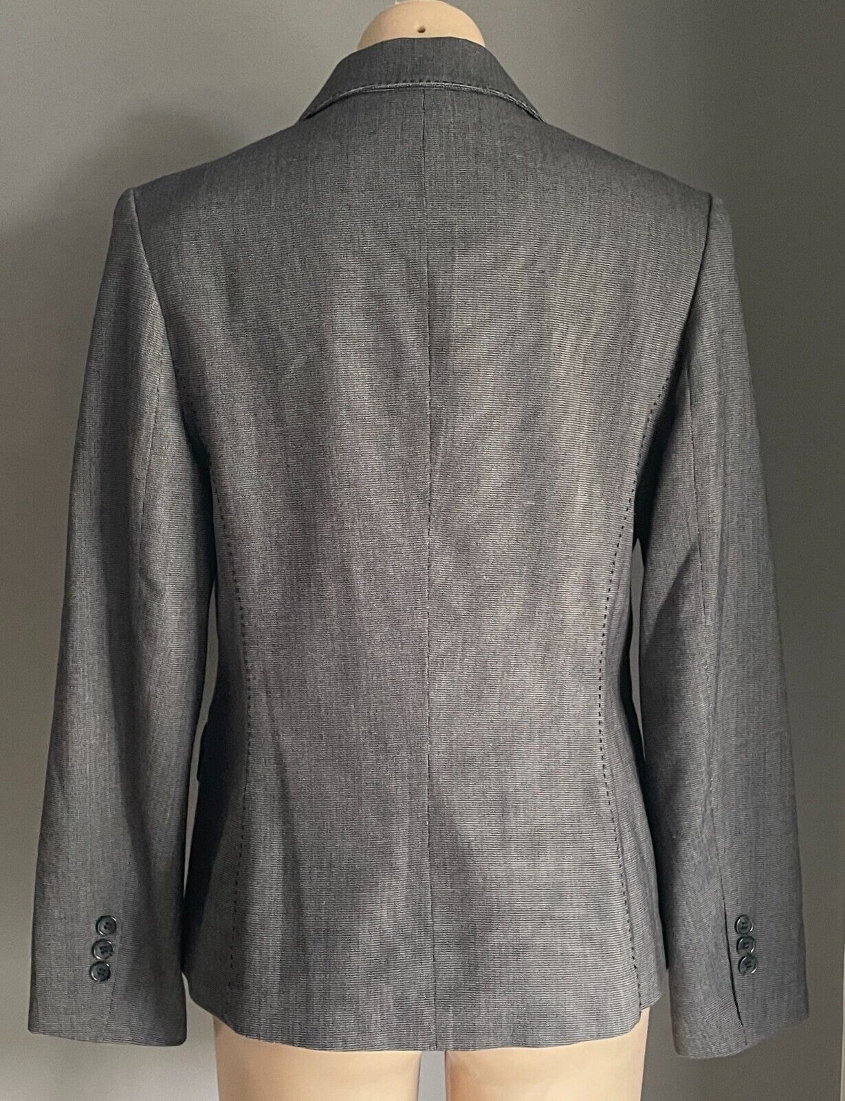 EVENTS Jacket Grey & Black Single Breasted Long Sleeve Tailored Blazer Size 12