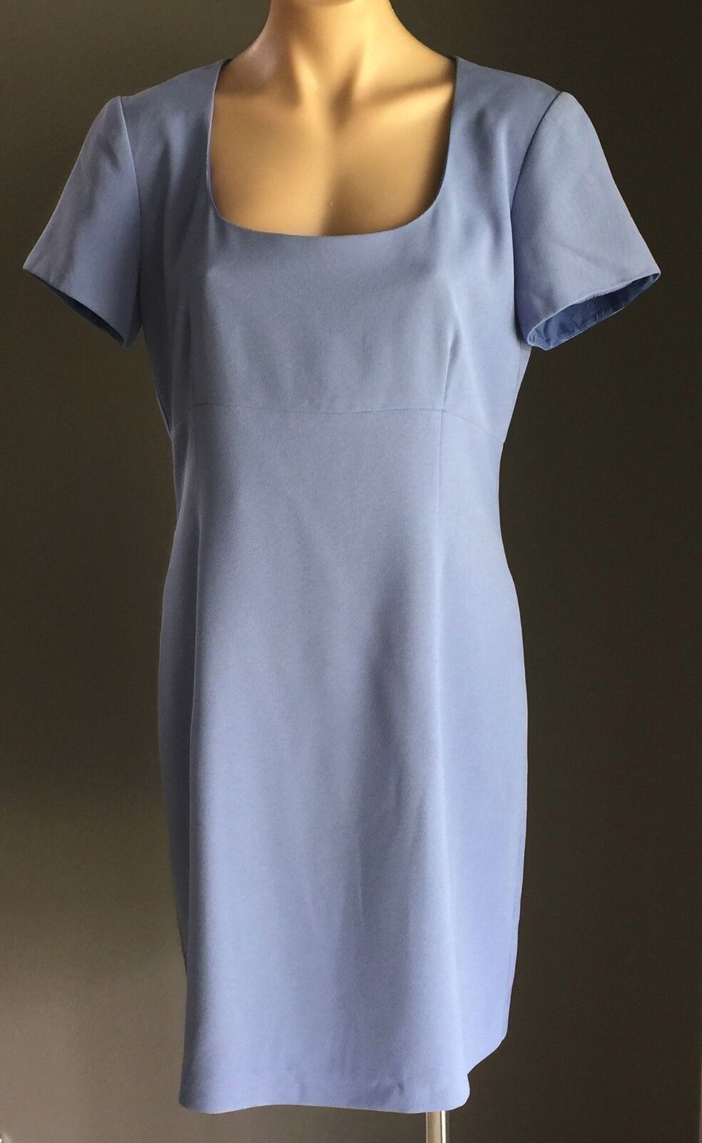 EVENTS Dress Cornflower Blue Knee Length Short Sleeve Sheath Size 14 1950's Look