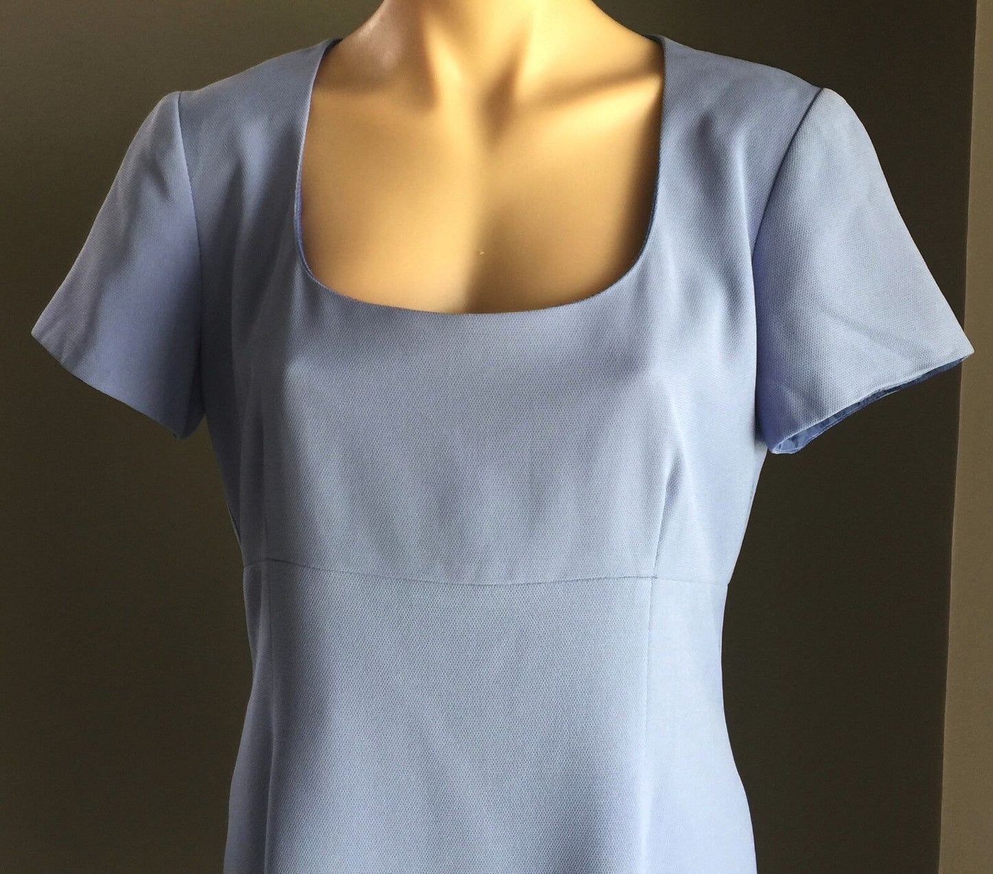 EVENTS Dress Cornflower Blue Knee Length Short Sleeve Sheath Size 14 1950's Look