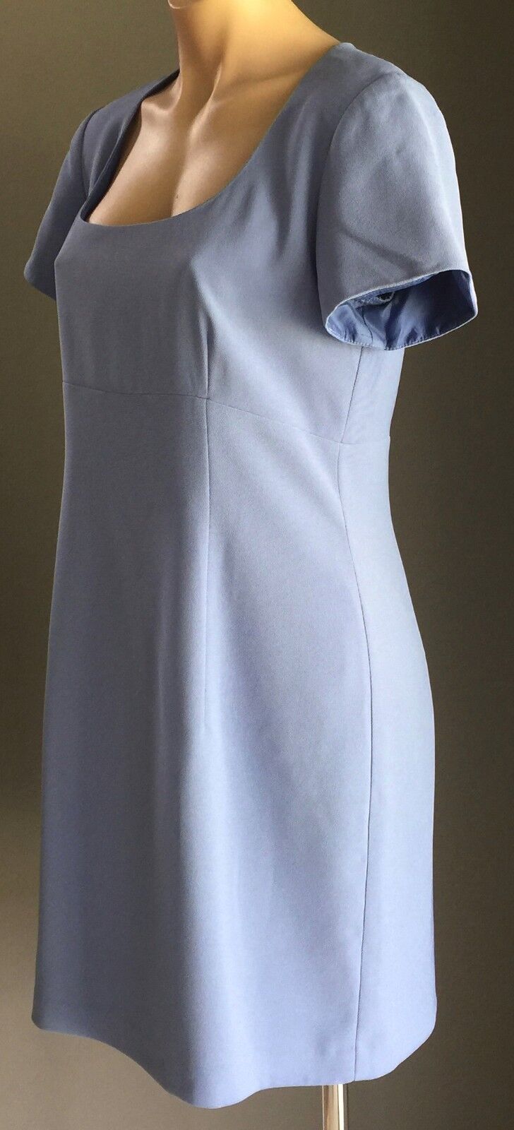 EVENTS Dress Cornflower Blue Knee Length Short Sleeve Sheath Size 14 1950's Look