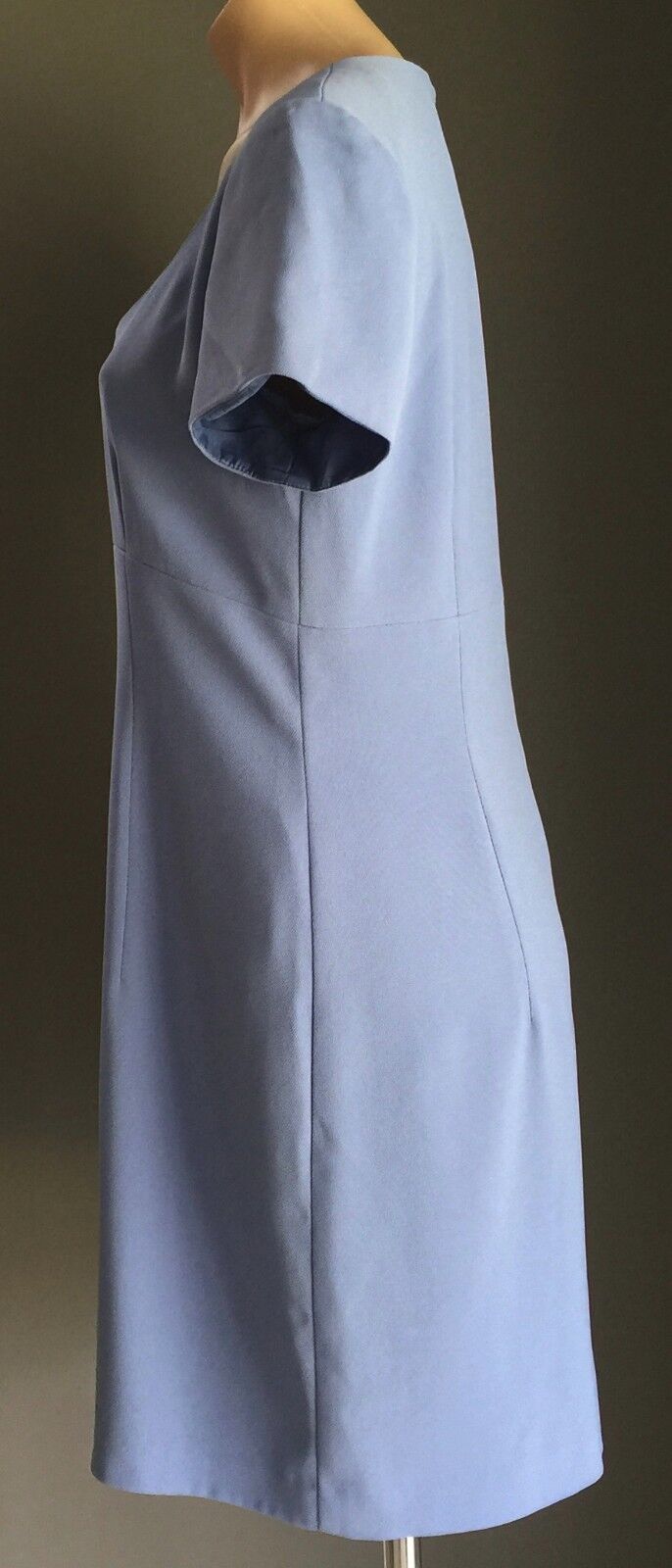 EVENTS Dress Cornflower Blue Knee Length Short Sleeve Sheath Size 14 1950's Look