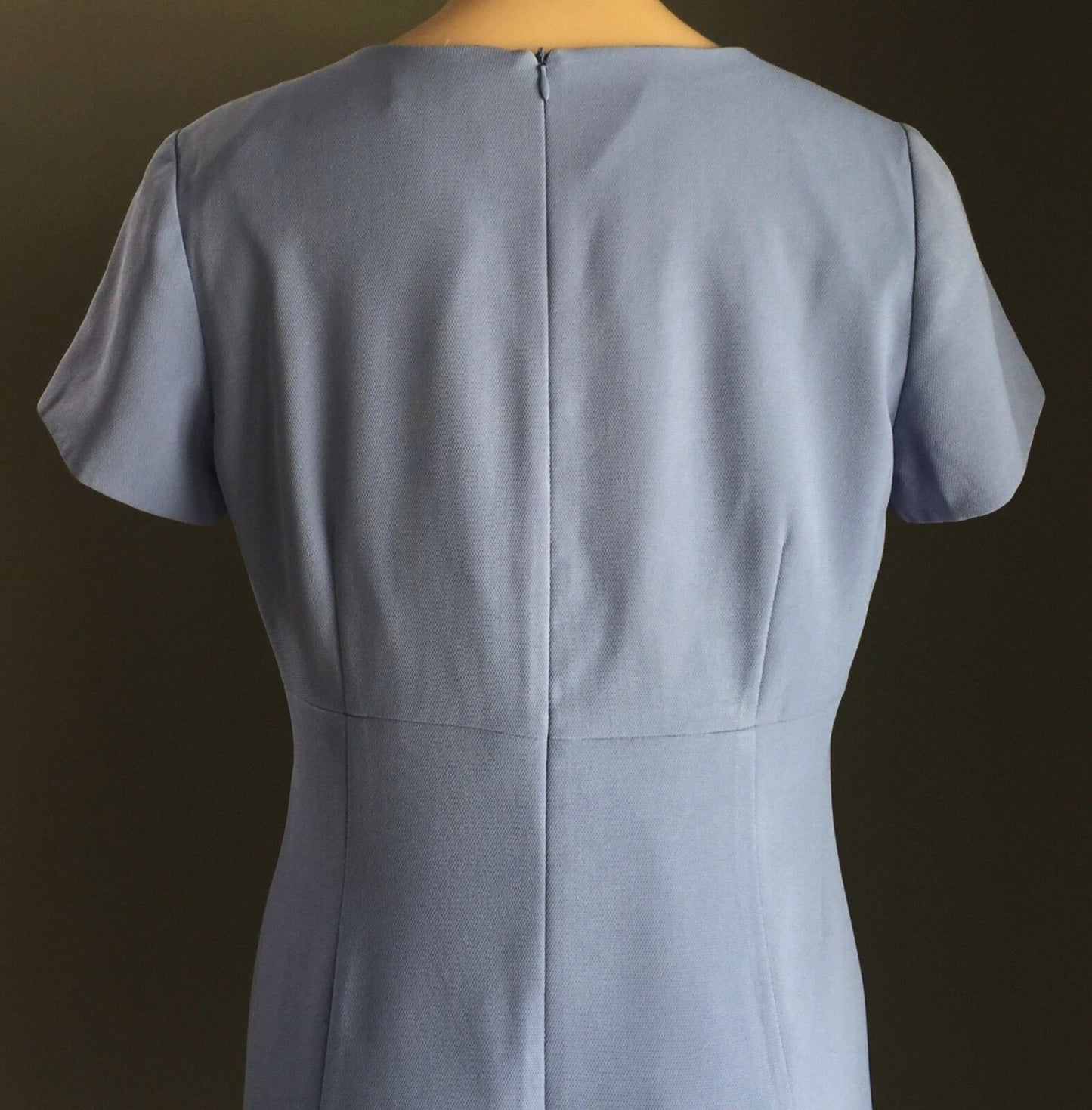 EVENTS Dress Cornflower Blue Knee Length Short Sleeve Sheath Size 14 1950's Look